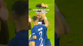 Neymar gets a yellow card after normal celebration