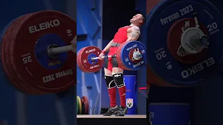 18 y/o Karlos Nasar (89kg 🇧🇬) 221kg / 487lbs C&J World Record🥇! #weightlifting #slowmotion