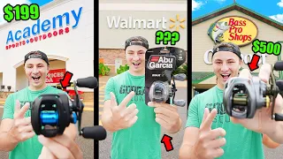 I Bought The MOST EXPENSIVE Fishing Reel At EVERY STORE (Bass Pro Shop, Walmart, Academy!)