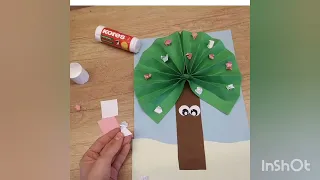 DIY How to make a paper  tree/ make paper trees/  easy paper tree / easy paper craft  #shorts #short