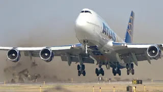 (ORIGINAL VIDEO) 747 on a NARROW Runway DESTROYS Terrain During Takeoff