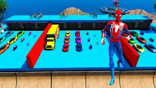 EPIC RAPMS JUMP CHALLENGE GTA 5 MOTO TRUCK SPORTCARS SPORTBIKE CARS BIKE 3 TEAM BATTLE