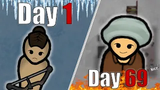 I Spent 100 days on Sea Ice as a Solo Tribe in Rimworld