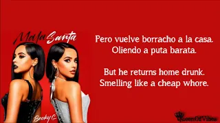 Becky G - PELEAS (Letra & English Translation Lyrics)