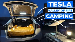 Camping in Heavy Winds at Valley of Fire in my Tesla Model Y ft @Kadenventures | S3:E7