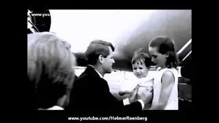 June 19, 1966 - Senator Robert F. Kennedy and Ethel greeted by their children at Washington Airport