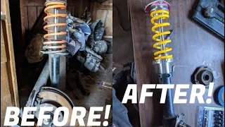 DIY coilovers for CHEAP using EBAY products!!!!