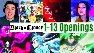 REACTING to *1-13 Black Clover Openings* MAGICAL FANTASY?? (First Time Watching) Anime Openings