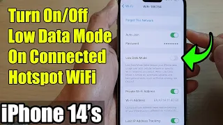 iPhone 14's/14 Pro Max: How to Turn On/Off Low Data Mode On Connected Hotspot WiFi