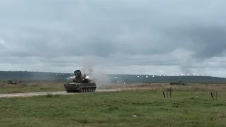 Tunguska SPAAW auto-cannon Firing