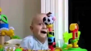 baby's reaction on football :)