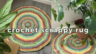 crochet scrappy rug tutorial & pattern | scrap yarn crochet project!
