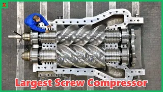 Largest Screw Compressor Manufacturing, Assembly & Repair Process. Incredible Efficient Compressor