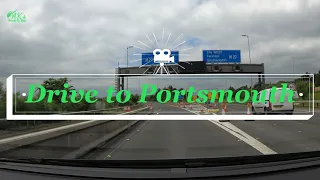 Car Drive to Portsmouth Great Waterfront City | A325 A3 M27 Motorway Virtual Tour Relaxing Music 4K