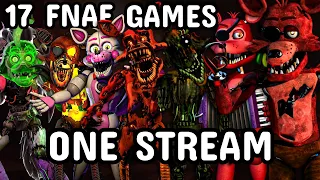 I beat ALL 17 FNAF GAMES in ONE STREAM with new releases