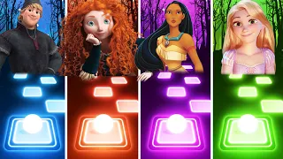 Frozen Kristoff Vs Brave Merida Vs Pocahontas Vs Rapunzel - Tiles Hop!