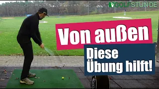 Nie mehr von außen an den Ball kommen (Golfschwung verbessern)