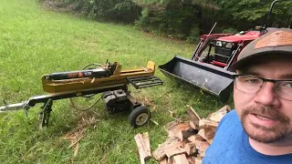 Splitting Wood for Winter. 25 Ton Country Line Wood Splitter Review.