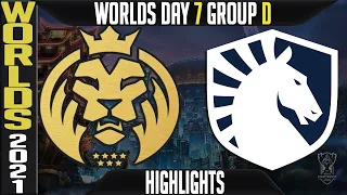 MAD vs TL Highlights | Worlds 2021 Day 7 Group D | MAD Lions vs Team Liquid