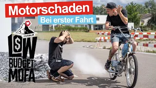 ERSTE FAHRT - ERSTER MOTORSCHADEN | Low Budget Mofa