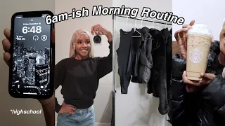 My 6AM Highschool Morning Routine | Starbucks, being productive, Grwm|