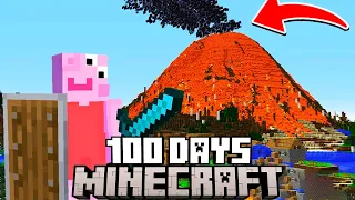 Peppa Pig, But 100 Days on a Volcanic Island in Minecraft