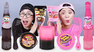 Pink Dessert VS Black Dessert Food Challenge DONA