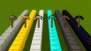 Which pickaxe is faster in Minecraft experiment?