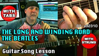 Beatles The Long And Winding Road acoustic guitar song lesson with Tabs