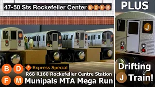 Munipals MTA R68 R160 Rockefeller Centre Station Subway Run + R32 J Train caught drifting?
