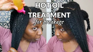 Hot Oil Treatment on Natural Hair for  Breakage