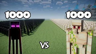 1000 Endermans Vs 1000 Iron Golems | Minecraft |