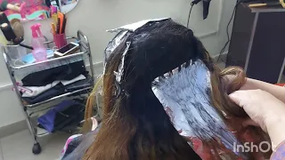 highlight look in 8 foils + toning of brassy hair (low budget)