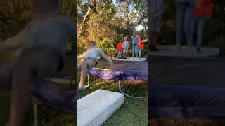 Don’t try these flips at home! Friday front flips off trampoline! #howto #frontflip