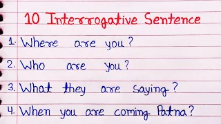 Example of Interrogative Sentences | 10 interrogative sentence class 6 | English Grammar tence