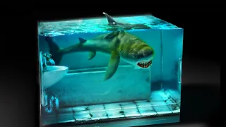 How To Make a Shark In The Bathroom Diorama / Polymer Clay / Epoxy resin