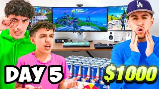 Last To Leave Insane Fortnite Gaming Setup Wins $1,000 Challenge w/ Brothers!