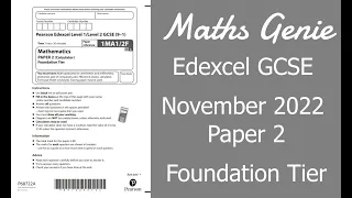 Edexcel Foundation Paper 2 November 2022 Exam Walkthrough