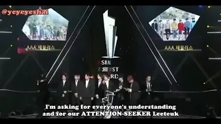 [FUNNY] IDOL reaction when Yesung say Leeteuk attention seeker