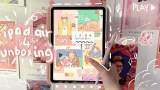 🌸IPAD AIR 4 UNBOXING VLOG | cute accessories 🐰 | Paperlike screen protector ☁️✨