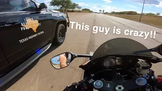 Biker stops Cop from chasing another biker!