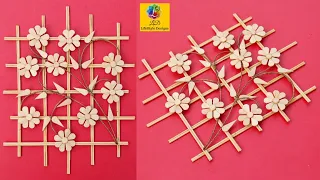 Bamboo Sticks Wall Hanging Showpiece | Popsicle Wall Piece Decor | Art and Craft For Home Decoration