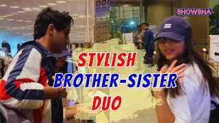 Suhana Khan & Aryan Khan Look Dapper In Casuals As They Get Papped At The Airport; WATCH