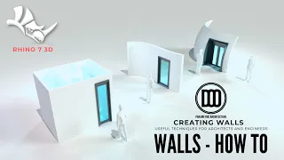 Rhino 3D How to create walls of various types Full tutorial Architecture and Engineering Modeling