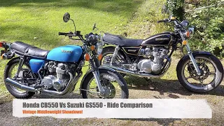 Honda CB550 Vs Suzuki GS550 - ride comparison - Vintage middleweight showdown!