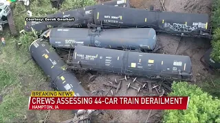 Union Pacific train derails near Hampton, Iowa