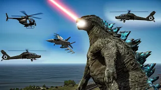 GTA 5 - Godzilla Attack Army | Epic Godzilla Battle Scene
