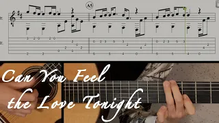 [Tutorial w/TAB] Can You Feel the Love Tonight (“The Lion King”) Fingerstyle Lesson for Beginners