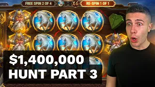 $1400000 BONUS HUNT OPENING - Part 3 🎰 172 Slot Bonuses - Razor Shark, Sword of Khans & Ring of Odin