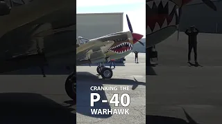 P-40 Warhawk Startup - Allison V-12 Engine  #shorts